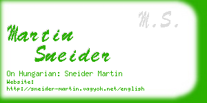 martin sneider business card